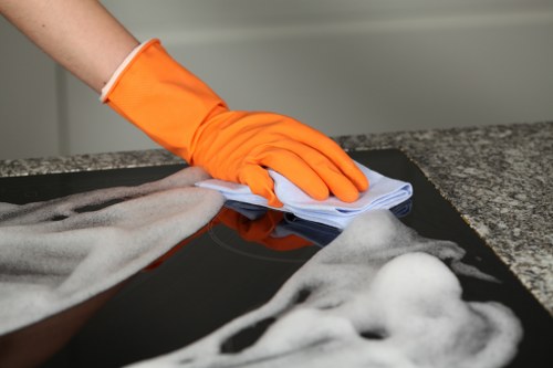 Customer raising a service concern during carpet cleaning review