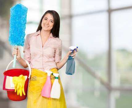 Professional carpet cleaner reviewing appointment details before arrival